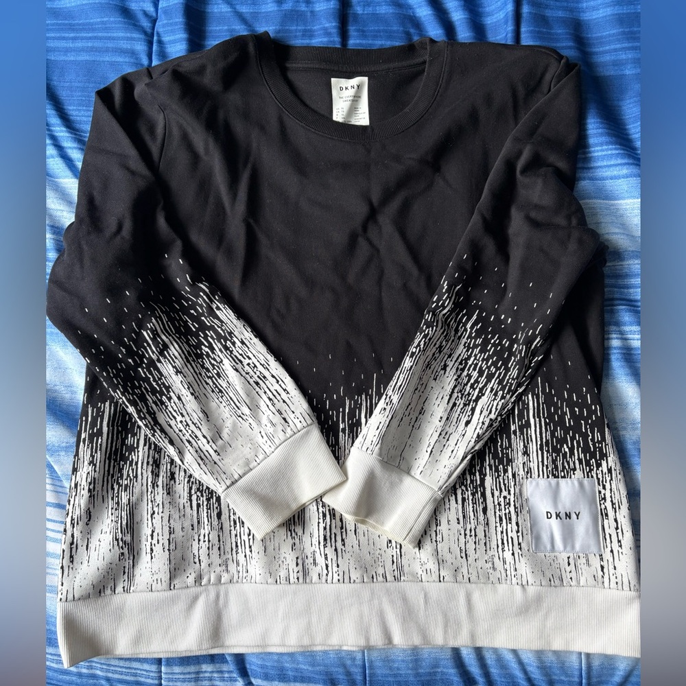 DKNY Black and White Unisex Sweatshirt XL